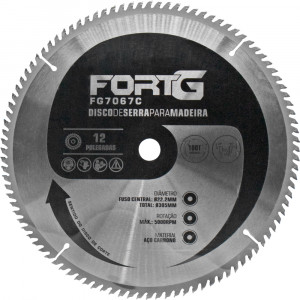 Disco de Serra para Madeira 100T 12 Pol. X 22.23mm Aço Carbono 305mm FG7067C