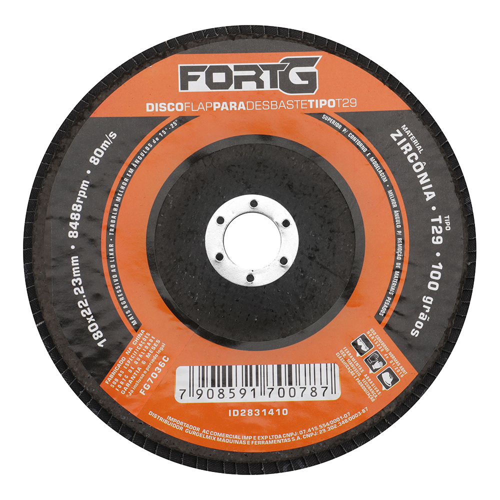 Disco Flap de Zircônia para Desbaste Tipo T29 180x22.23mm Gr Disco Flap de Zircônia para Desbaste Tipo T29 180x22.23mm Gr